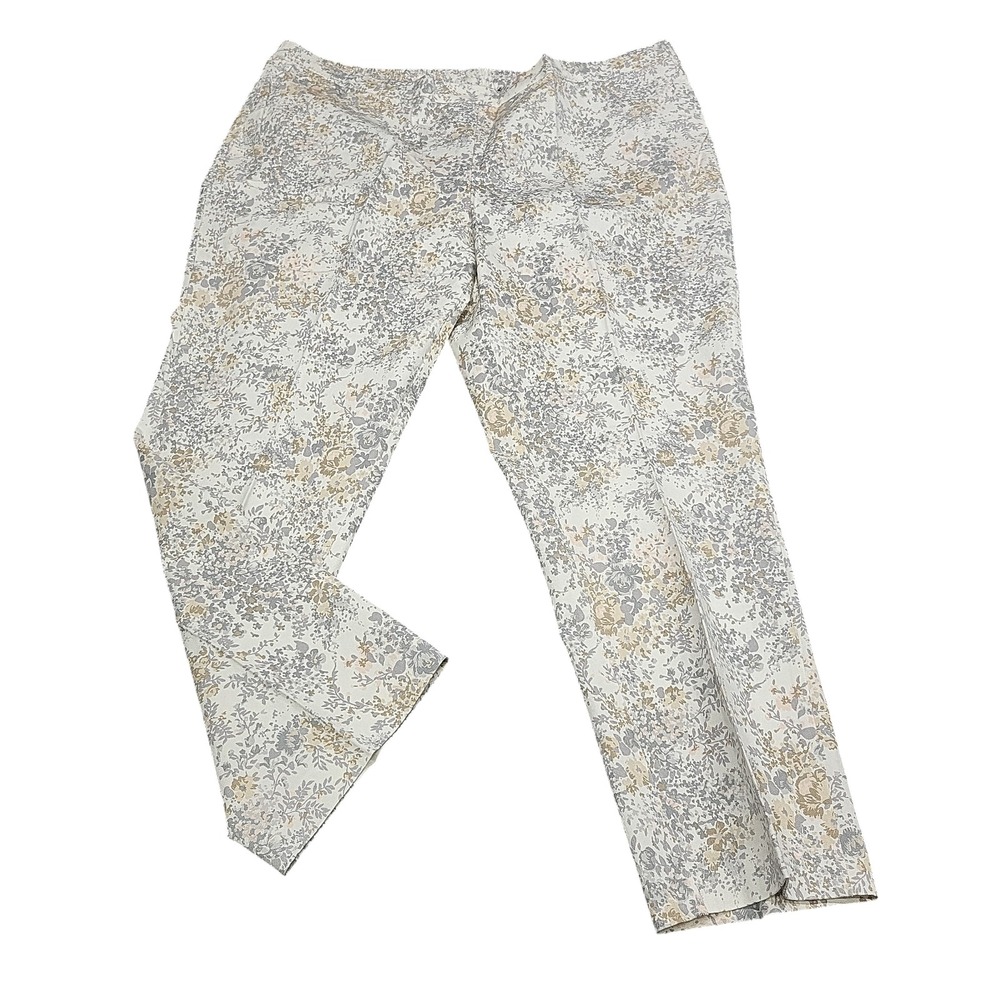 Isaac Mizrahi Live Womens Floral Pull On Pants Petite Plus Size 22WP A373284